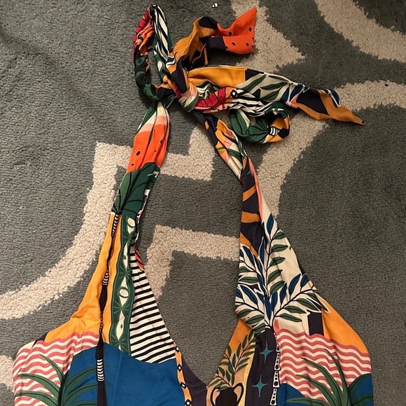 Farm Rio x Anthropologie Halter Jumpsuit, Size Large - Picture 7 of 16